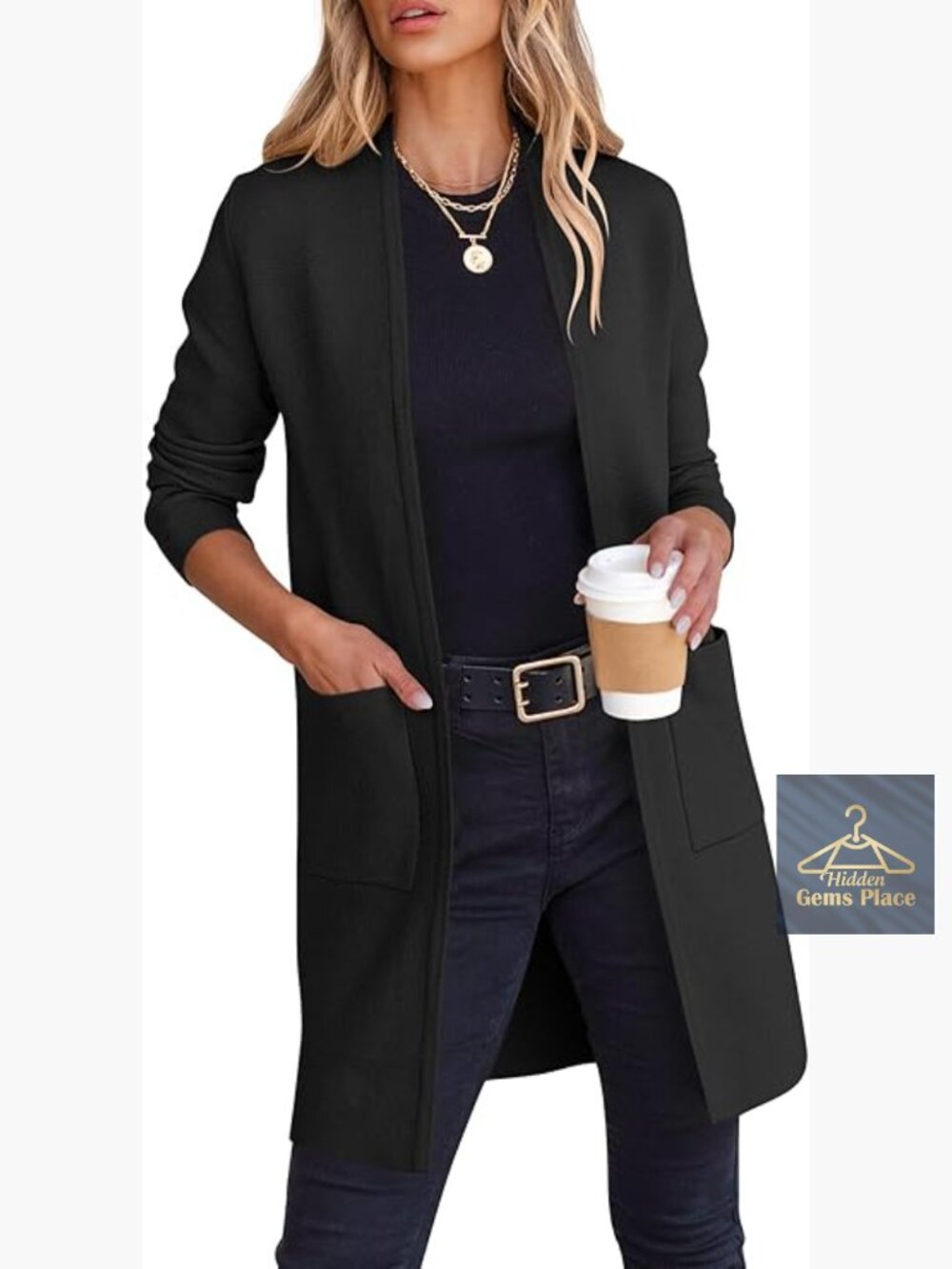 Long Sleeve Open Front Knit Cardigan Sweater Coatigan